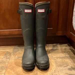 Hunter Olive Balmoral Lady Leather Boots